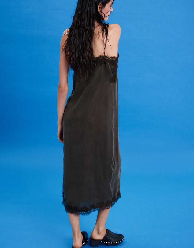 M.N.G - Lace Slip Dress with Side Split