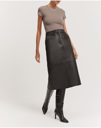 Country Road - Leather Column Skirt