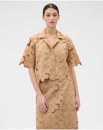 Oroton - Poppy Lace Crop Shirt