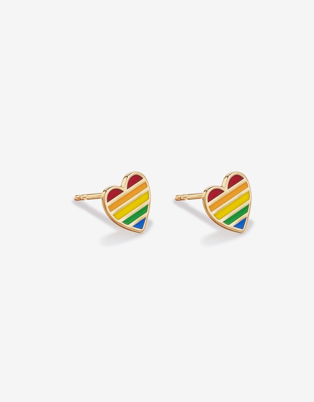Michael Hill - Heart Stud Earrings in 18Kt Vermeil with Enamel