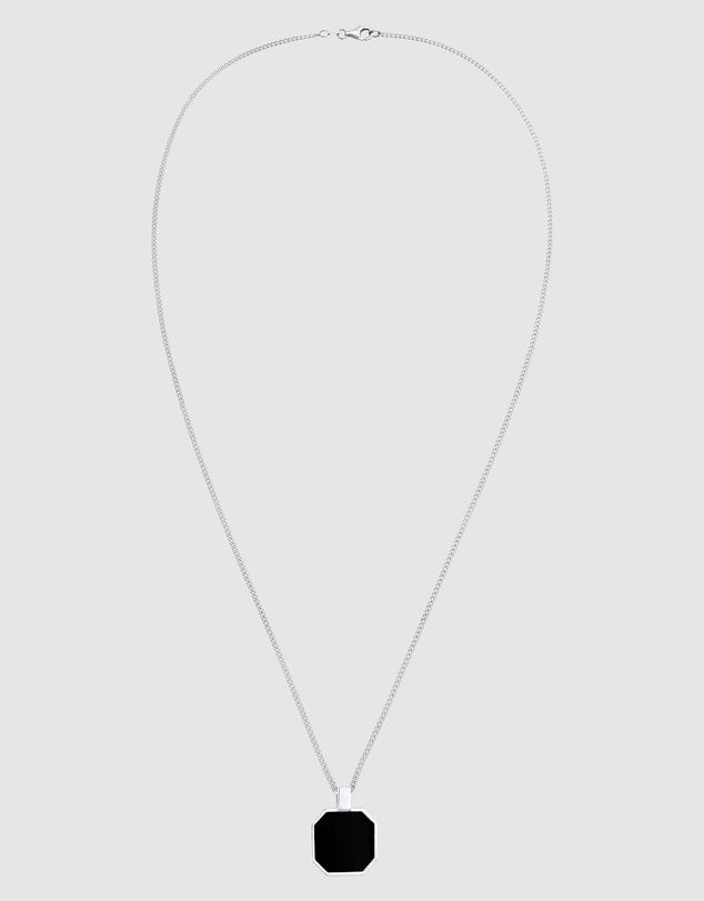 Kuzzoi - ICONIC EXCLUSIVE - Square Pendant Necklace in 925 Sterling Silver