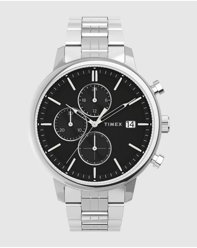 TIMEX - Chicago Chron Black Dial & Silver Tone