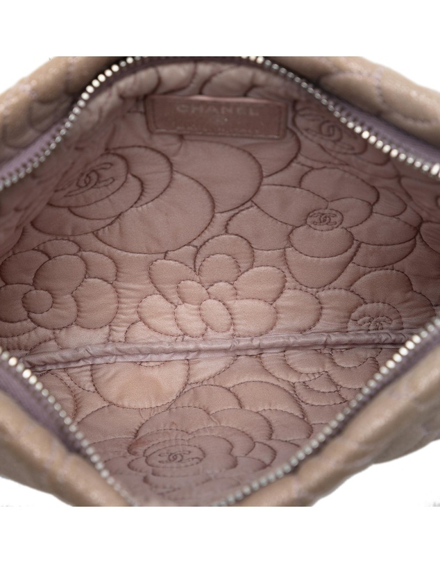 Pre-Loved by Azura Reborn - Pre-Loved Embossed Metallic Lambskin Camellia Chain Pochette