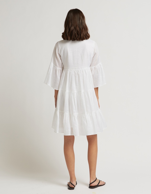 FRIEND of AUDREY - Run Free Tiered Ramie Dress