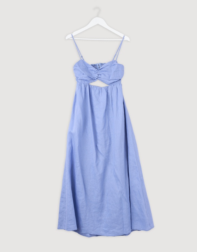 Revibe - Repaired AERE Saige Linen Midi Dress - AU 12