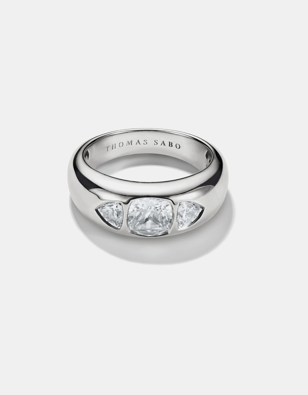 THOMAS SABO - THOMAS SABO Ring with with faceted White Zirconia Stones Silver