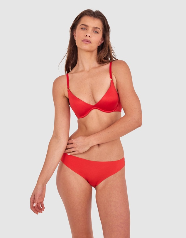Bras N Things - Sexy Basics Push Up Scoop-Dark Red