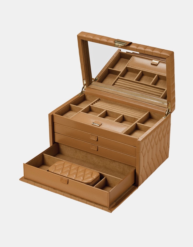 Wolf - WOLF Lauren Large jewellery Box Caramel