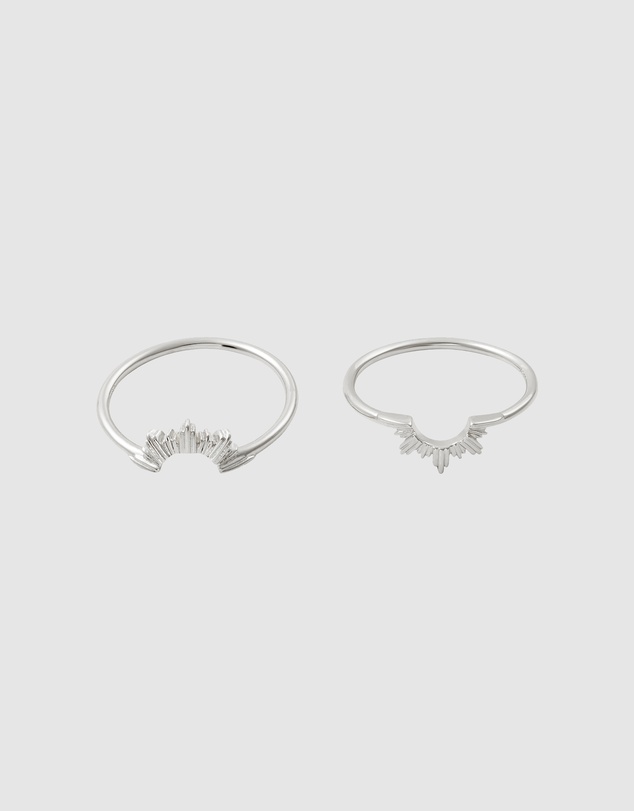 Wanderlust + Co - Sunseeker Silver Ring Set
