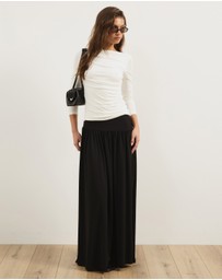 Atmos&Here - Marin Asymmetric Waistline Maxi Skirt