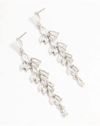 Lovisa - Silver Chandelier Cubic Zirconia Drop Earrings
