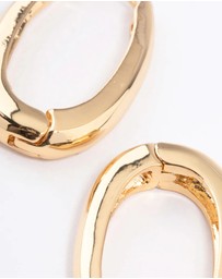 Lovisa - Gold Plated Long Oval Plain Huggie Earrings