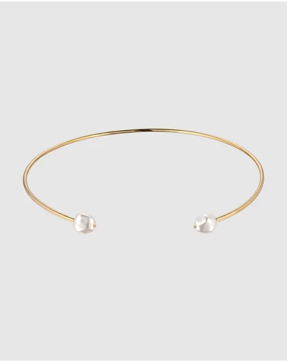 Elli Jewelry - Open Pearl Choker in Gold-Plated 925 Sterling Silver