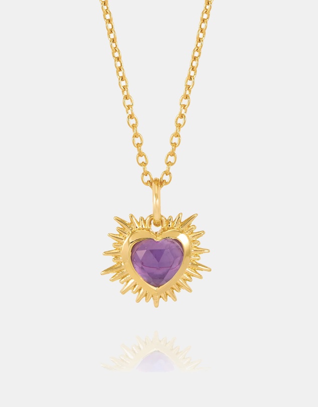 Rachel Jackson - Electric Love February Birthstone Heart Necklace