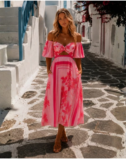 Esther & Co - Bella Dress - Pink Floral