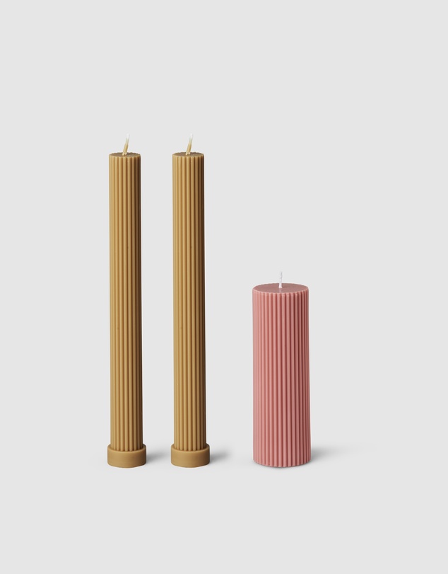 Black Blaze - Column Pillar Candle Combo
