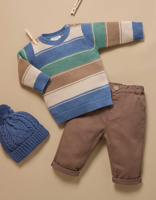 Purebaby - Forest Striped Jumper -Kids-Babies