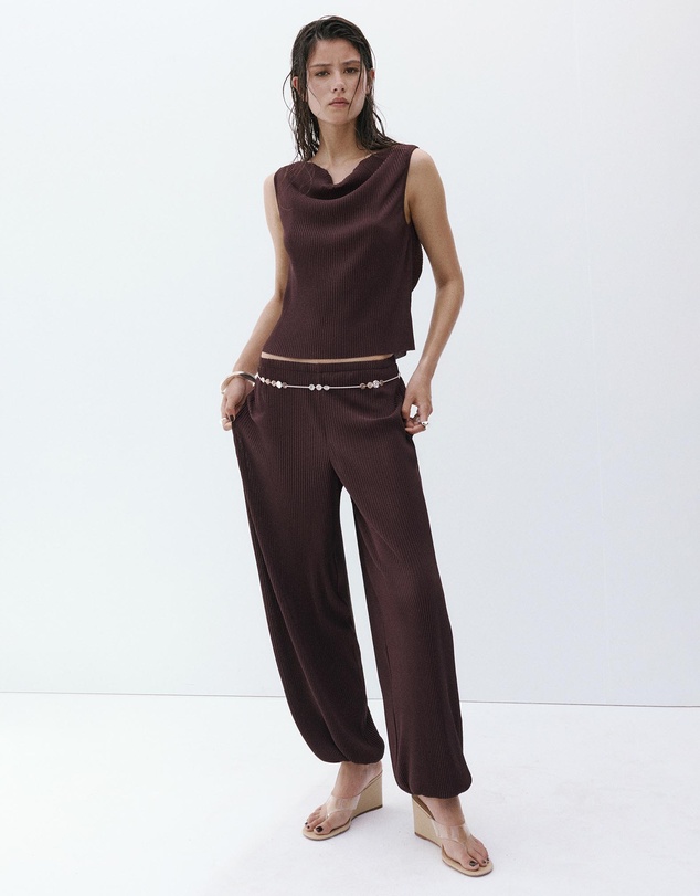 M.N.G - Textured Top with Bead Detail on the Back