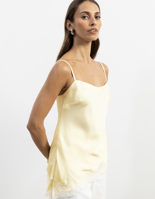 Atmos&Here - Leoni Asymmetric Lace Satin Cami