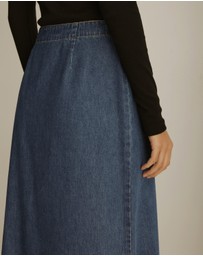 Atmos&Here - Yara Denim Wrap Midi Skirt