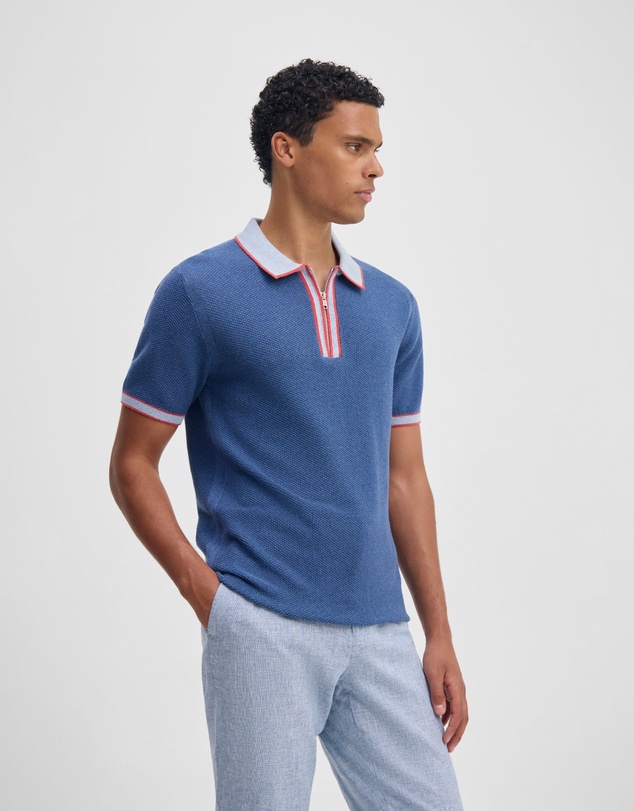 Oxford - Holden Zip Neck Knitted Polo