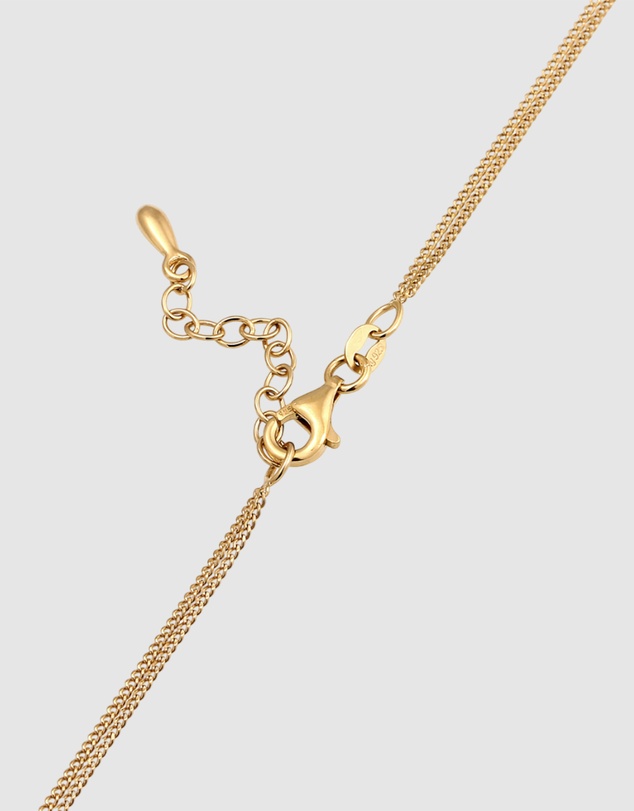Elli Jewelry - Necklace Layer Crystal 925 Sterling Silver Gold-Plated