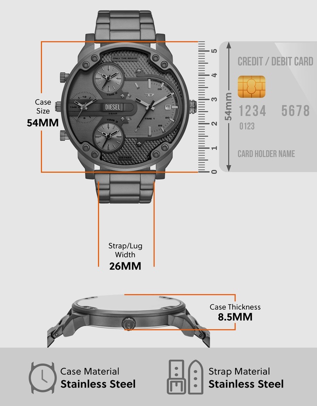 Diesel - Mr. Daddy Slim Gray Analogue Watch