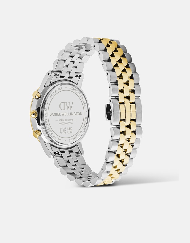 Daniel Wellington - Iconic Chronograph 42mm Arch 5-Link Emerald Panda Two-Tone