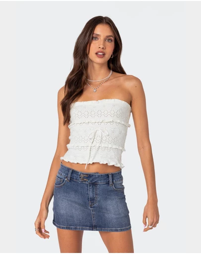 EDIKTED - Cecily Strapless Knit Top