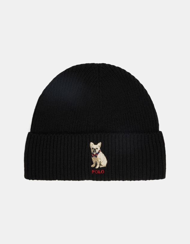 Polo Ralph Lauren - Dog-Embroidered Rib-Knit Beanie - ICONIC EXCLUSIVE