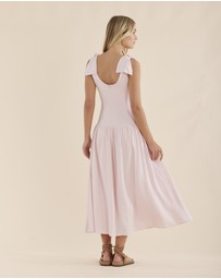 Amelius - Mavie Bow Linen Maxi Dress