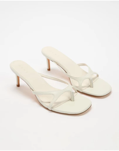 AERE - Dahlia Leather Kitten Heels