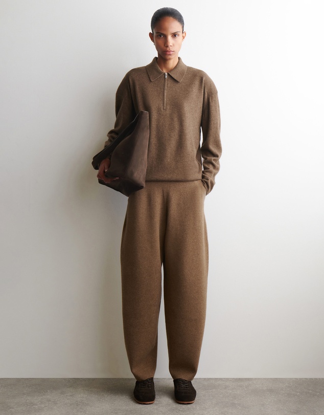 COS - Merino Wool-Yak Zip-Up Polo Shirt