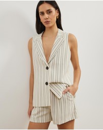 Atmos&Here - Dune Stripe Tailored Shorts
