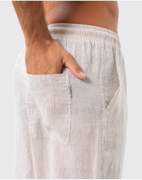 Coast Clothing - St. Tropez Linen Pant - Sand Stripe