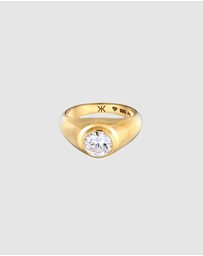 Kuzzoi - ICONIC EXCLUSIVE - Ring Cubic Zirconia 925 Sterling Silver Gold Plated