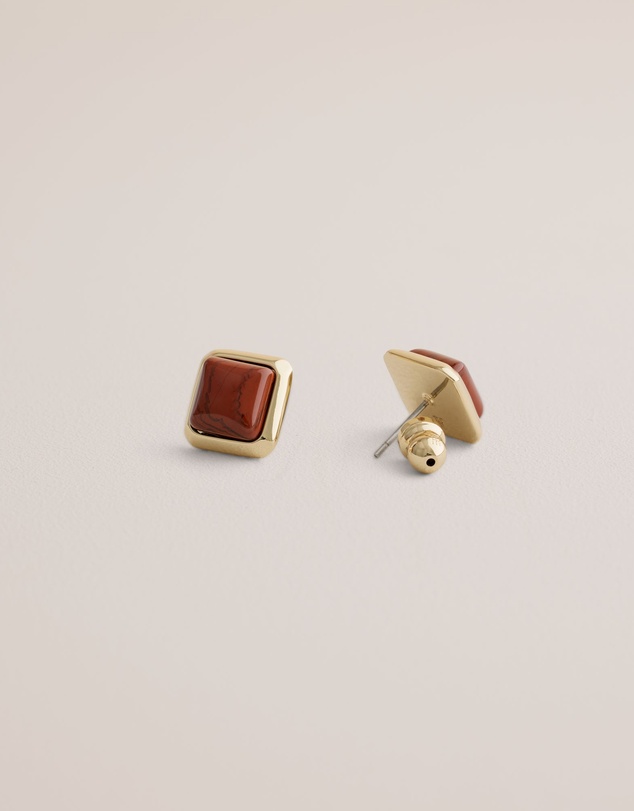 Trenery - Nerina Jasper Stud Earrings in Gold