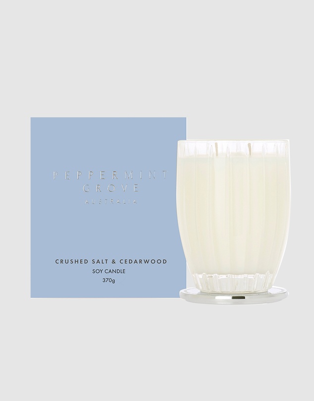Peppermint Grove - Crushed Salt & Cedarwood Large Candle - 370g