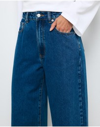 AERE - High Rise Wide Crop Jeans