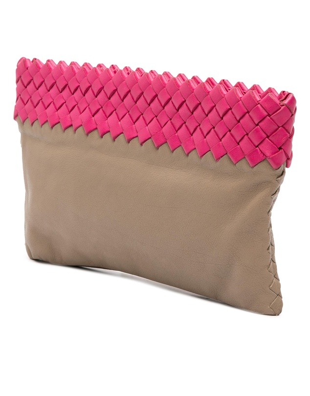 Pre-Loved by Azura Reborn - Pre-Loved Intrecciato Trimmed Bicolor Nappa Clutch