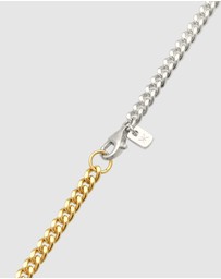 Kuzzoi - ICONIC EXCLUSIVE - Necklace Male Curb Chain 925 Sterling Silver Bicolor