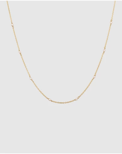 Elli Jewelry - Necklace Pearl Elegant Strand 925 Sterling Silver Gold-Plated