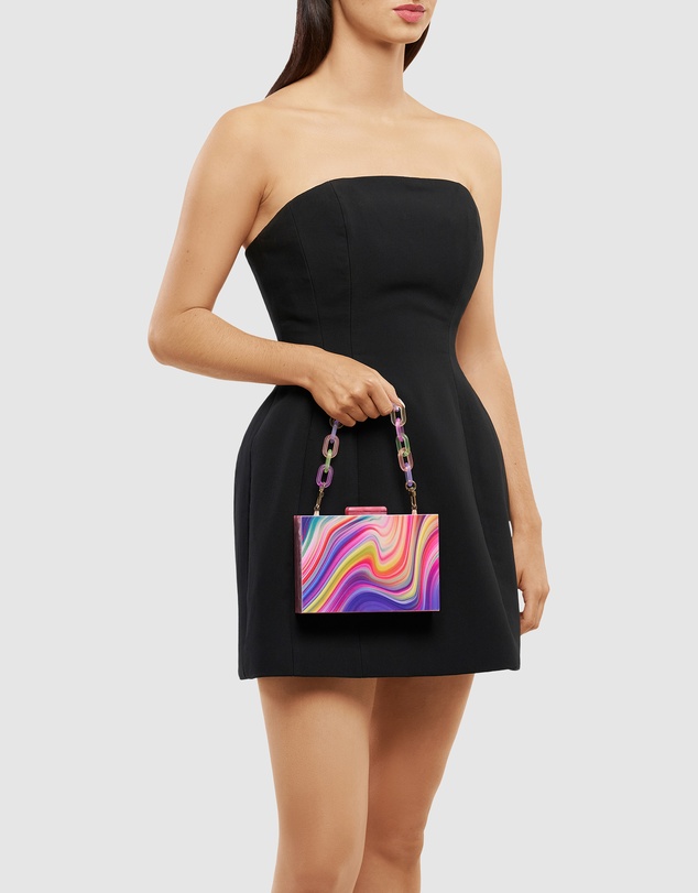 Olga Berg - Dorothy Swirl Print Box Clutch