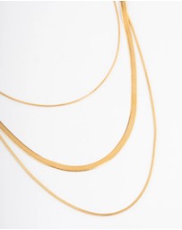 Lovisa - Gold Plated Max Width Snake Layered Necklace