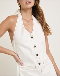 Subtitled - Destro Denim Halter Playsuit