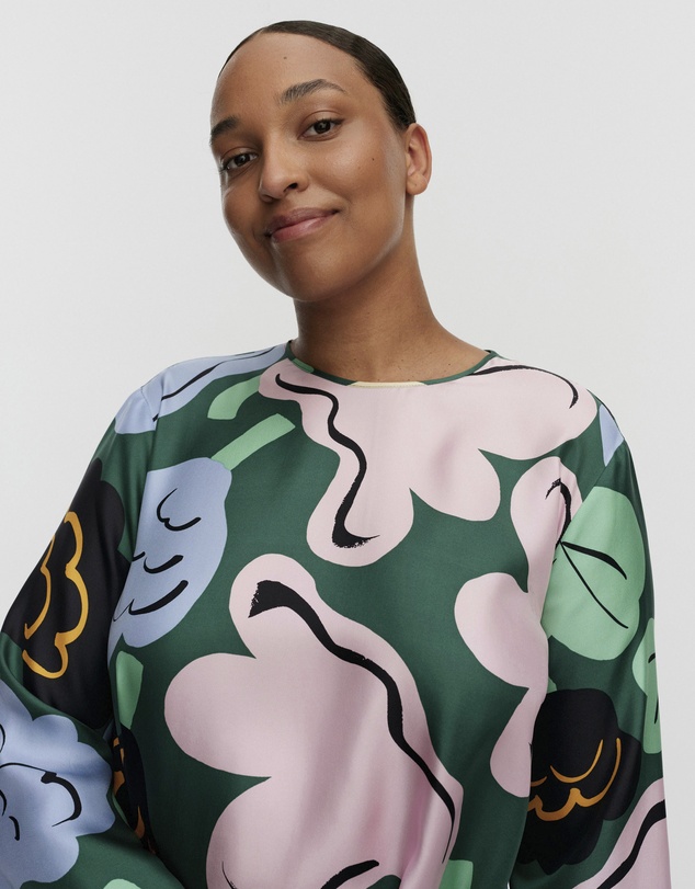 Marimekko - Kaunista Kukasta Kukkaan Silk dress