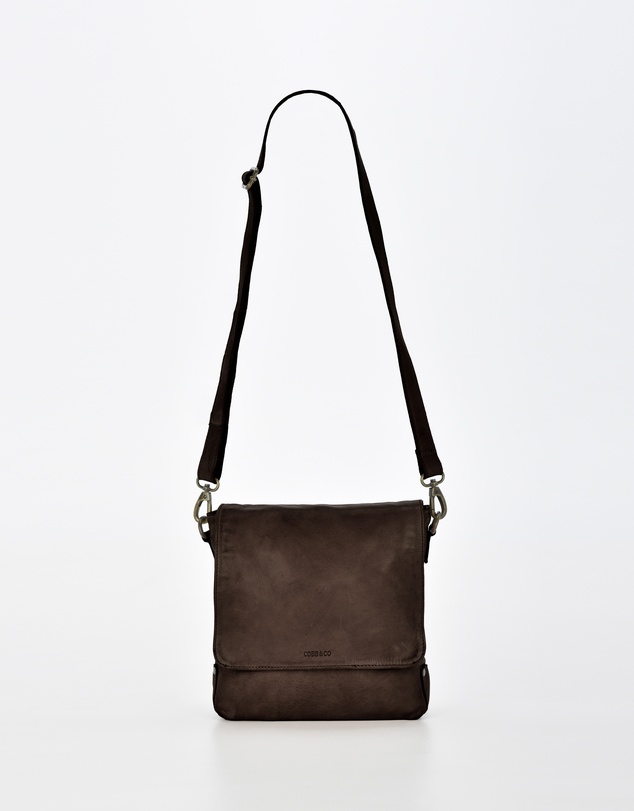 Cobb & Co - Bracewell Washed Leather Flap Over Crossbody