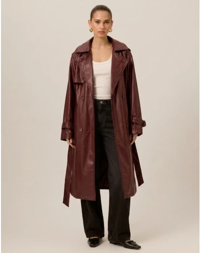 Tussah - Tess Leather Look Trench Coat