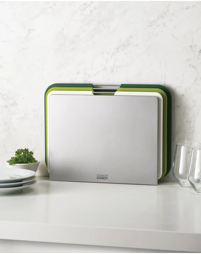 Joseph Joseph - Nest™ Boards Large 3-piece Chopping Board Set with Storage Stand (Green)