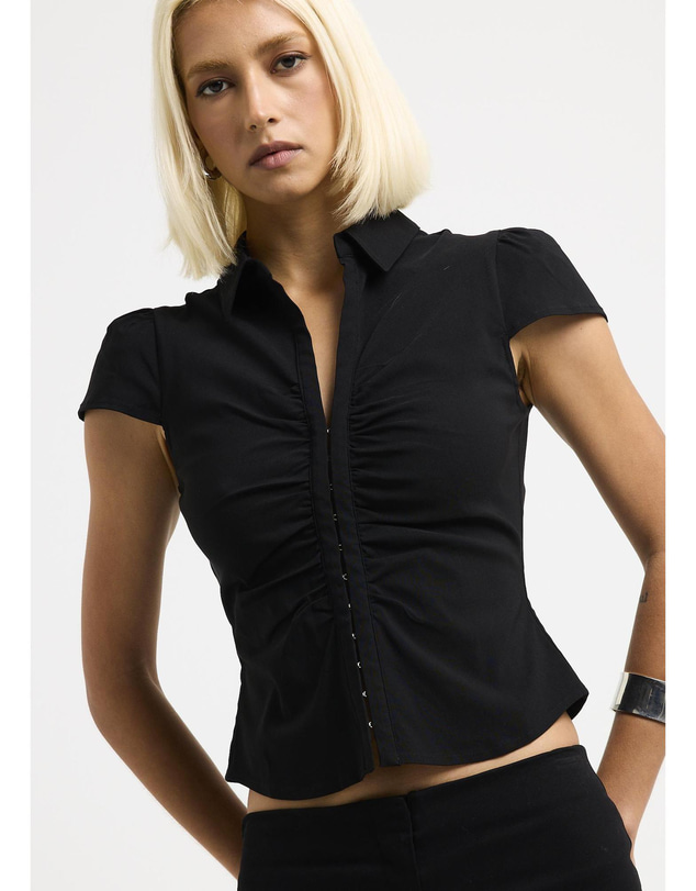 Insight - Cassia Short Sleeve Gather Shirt